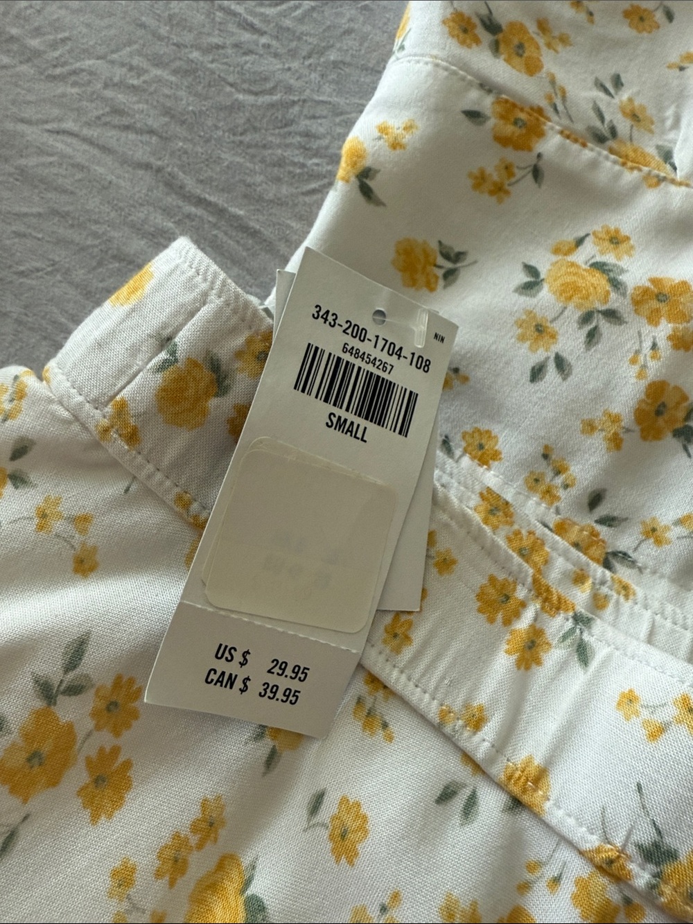 Hollister White Crop Top & Skirt Set with Yellow Floral Print - Picture 3 of 5
